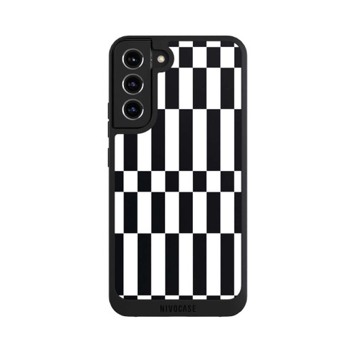 Samsung Galaxy S22+ NIVOpure Checked Abstract Bold Black and White Color Block