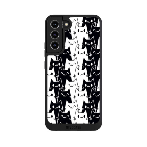 Samsung Galaxy S22+ NIVOpure Katzentapete Schwarz Weiß
