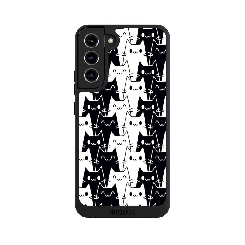 Galaxy S22 + NIVOpure Katzentapete Schwarz Weiß