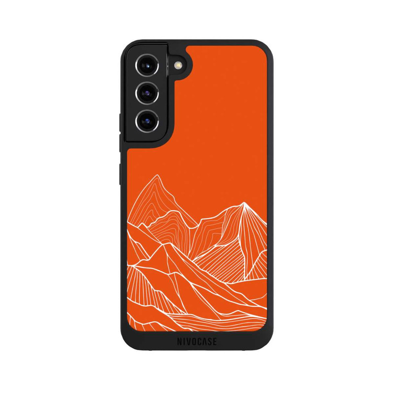 Galaxy S22 + NIVOpure Montain Contour Line Art Orange