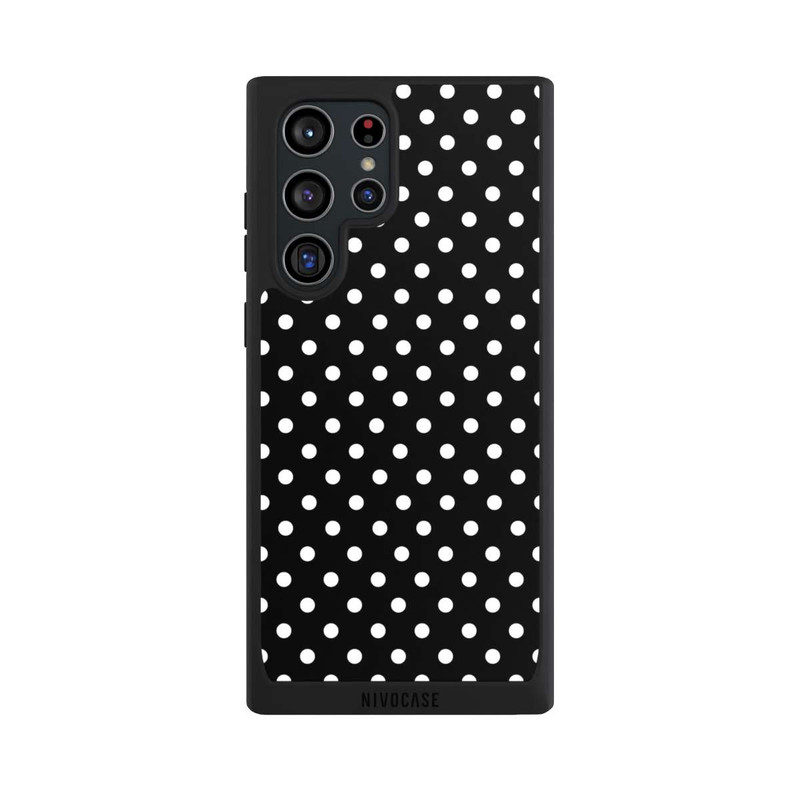 Galaxy S22 Ultra NIVOpure Polka Dots Black and White