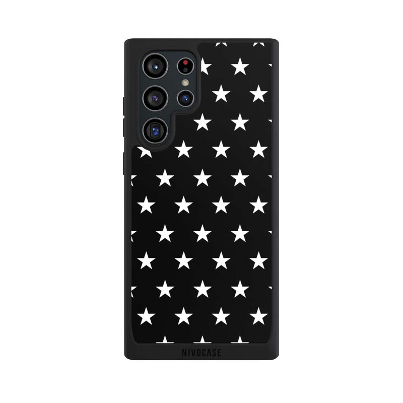 Galaxy S22 Ultra NIVOpure Polka Stars - black and white