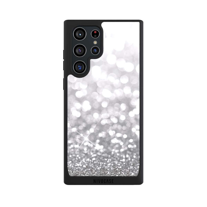 Galaxy S22 Ultra NIVOpure Pluie de Paillettes Argentées Look