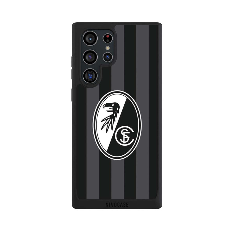 Galaxy S22 Ultra NIVOpure SC Freiburg - Grau Gestreift