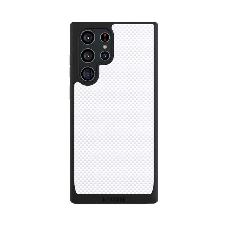 Galaxy S22 Ultra NIVOpure Look Carbone Blanc