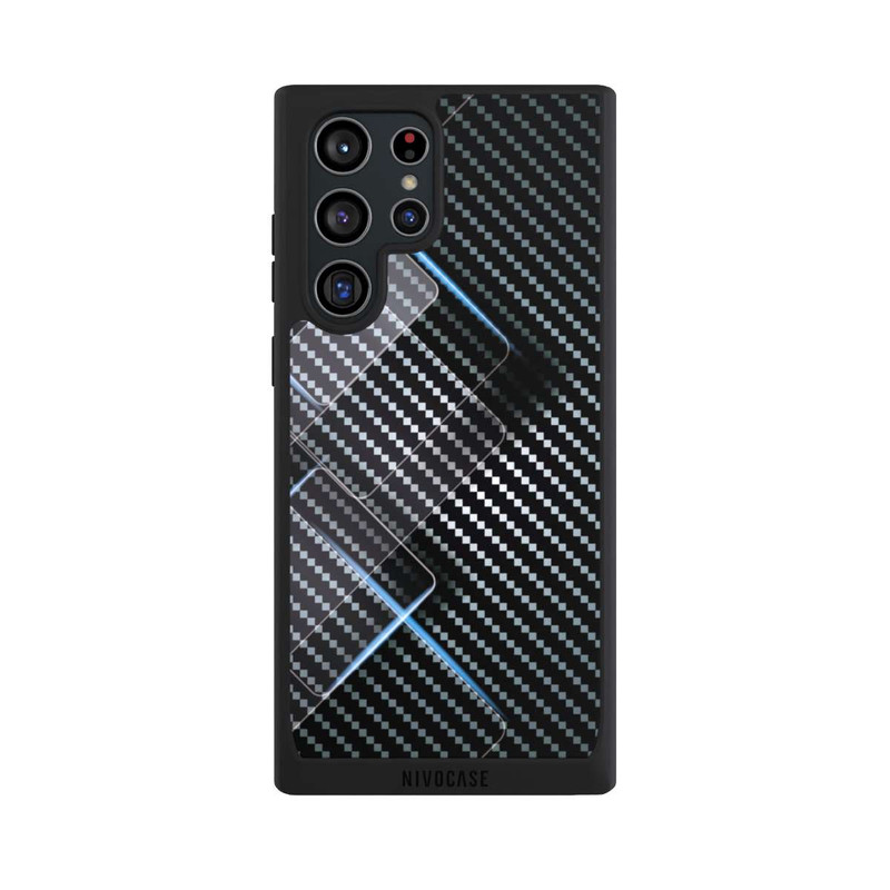 Galaxy S22 Ultra NIVOpure Blaue Linien auf Karbon