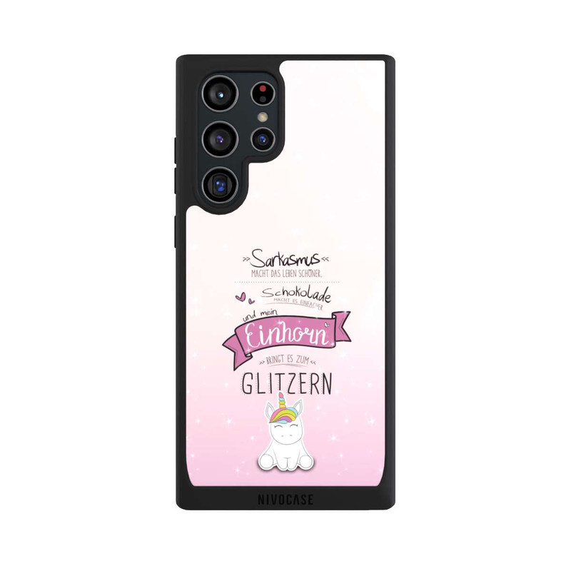 Galaxy S22 Ultra NIVOpure Einhorn Glitzer Spruch