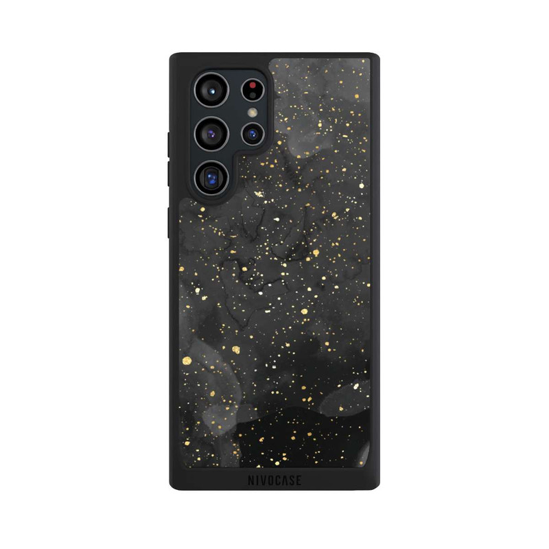 Galaxy S22 Ultra NIVOpure Marbre Noir & Etincelles Dorées
