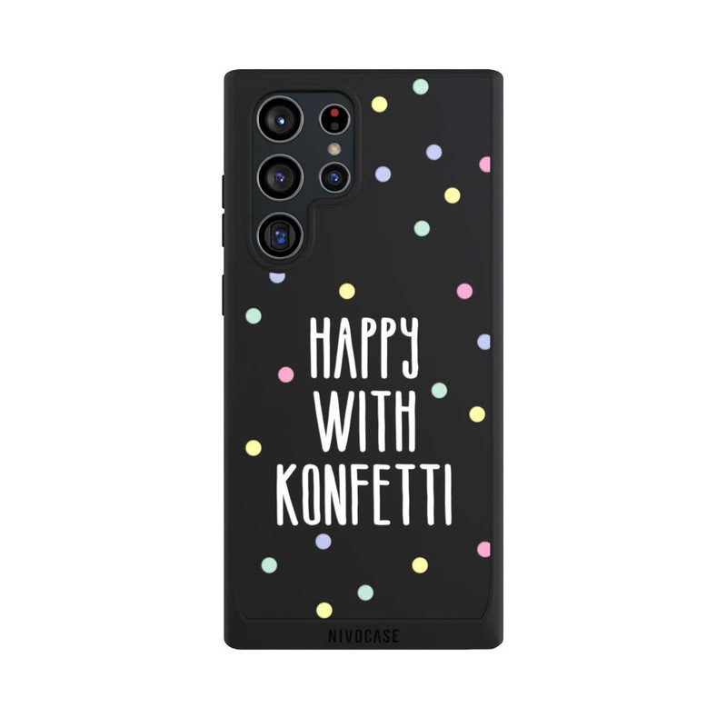 Galaxy S22 Ultra NIVOpure Happy with Konfetti White ohne Hintergrund