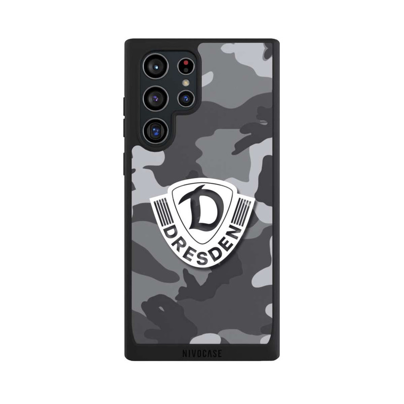 Galaxy S22 Ultra NIVOpure Dresden Camouflage Grau - Dynamo Dresden