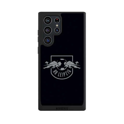 Samsung Galaxy S22 Ultra NIVOpure Graues RB Leipzig Logo auf Schwarz