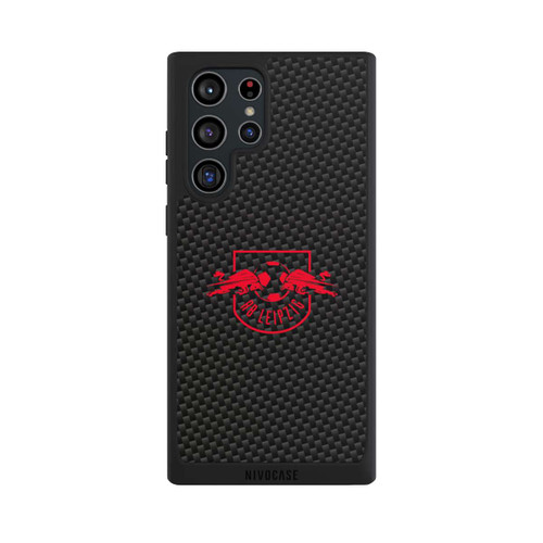 Samsung Galaxy S22 Ultra NIVOpure Rotes RB Leipzig Logo auf Carbonoptik