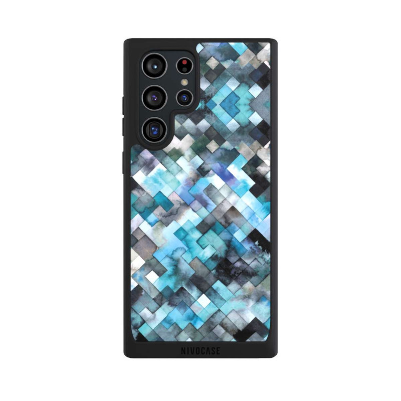 Galaxy S22 Ultra NIVOpure Moody Geometry Blue