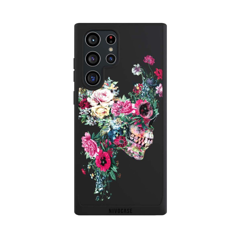 Galaxy S22 Ultra NIVOpure Crâne fleuri transparent