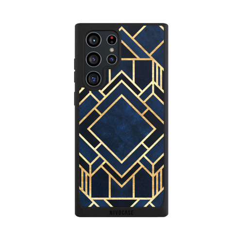 Samsung Galaxy S22 Ultra NIVOpure Art Deco Blue Gold Print