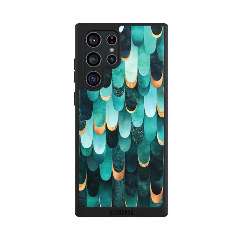 Galaxy S22 Ultra NIVOpure Gefiedert Türkis Golddruck