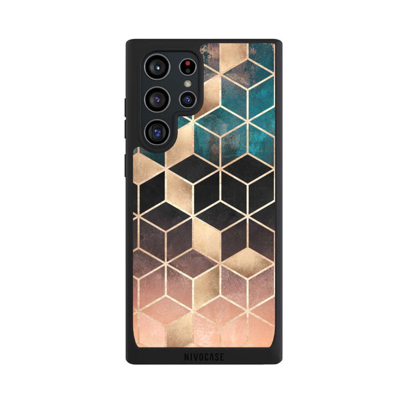 Galaxy S22 Ultra NIVOpure Ombre Dream Cubes Gold Print