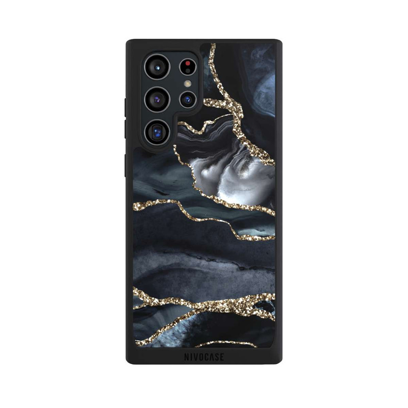 Galaxy S22 Ultra NIVOpure Dark Marble Gold Glitter Look