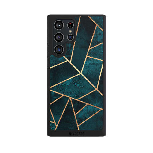 Samsung Galaxy S22 Ultra NIVOpure Tief Blaugrün Stein Gold Druck