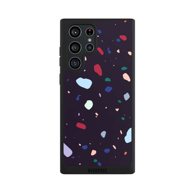 Galaxy S22 Ultra NIVOpure Terrazzo arrondi foncé moderne