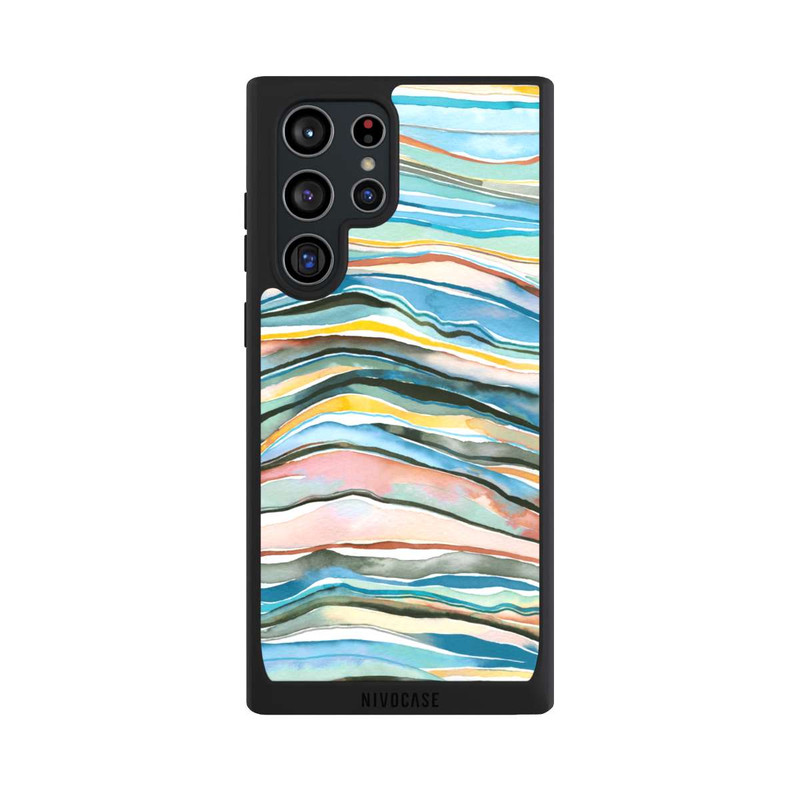 Galaxy S22 Ultra NIVOpure Achatschichten Aquarellblau