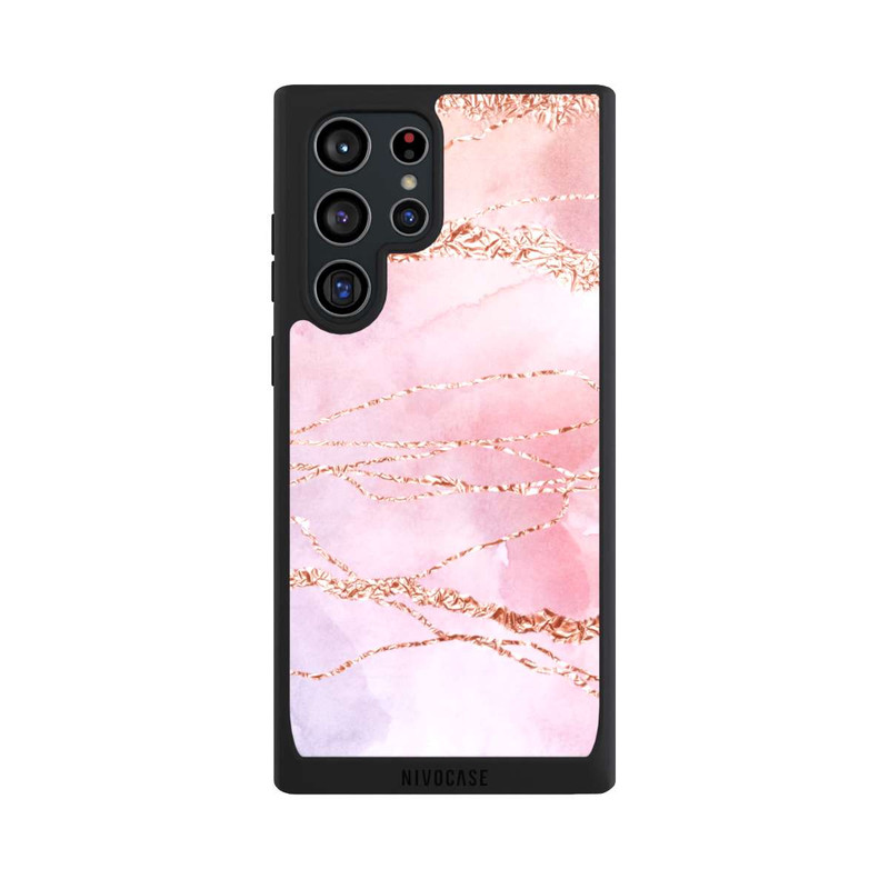 Galaxy S22 Ultra NIVOpure Marmor Girly Rose Look Pailleté