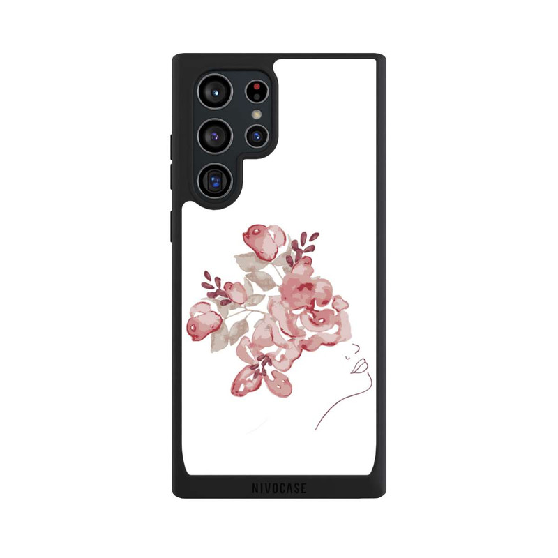 Galaxy S22 Ultra NIVOpure Line Art Gesicht Blumen