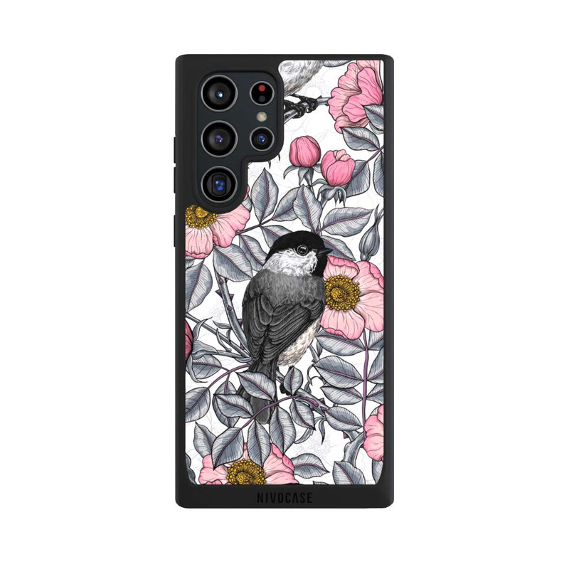 Galaxy S22 Ultra NIVOpure Schwarzkopfmeisen und Wilde Rosen