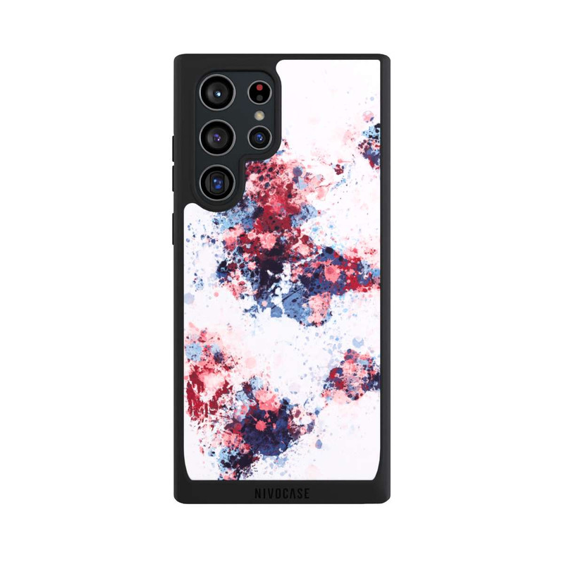 Galaxy S22 Ultra NIVOpure Weltkarte Farbenspritzer Blau Rot
