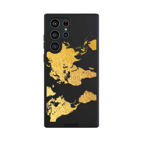 Samsung Galaxy S22 Ultra NIVOpure World Map Gold Transparent