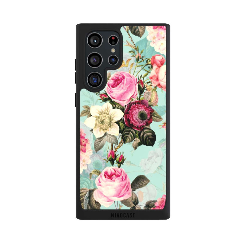 Galaxy S22 Ultra NIVOpure Türkisfarbene Rosentapete