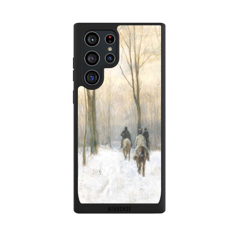 Galaxy S22 Ultra NIVOpure Reiter im Schnee im Haager Wald