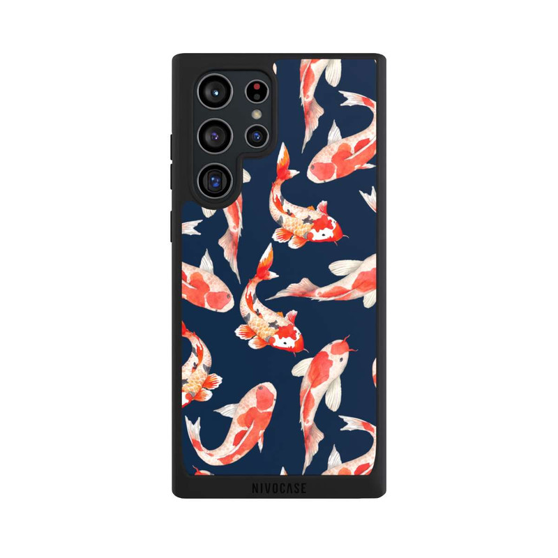 Galaxy S22 Ultra NIVOpure Poisson corail sur fond bleu