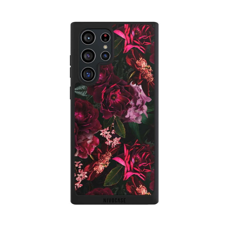 Galaxy S22 Ultra NIVOpure Dark Red and Pink Flowers