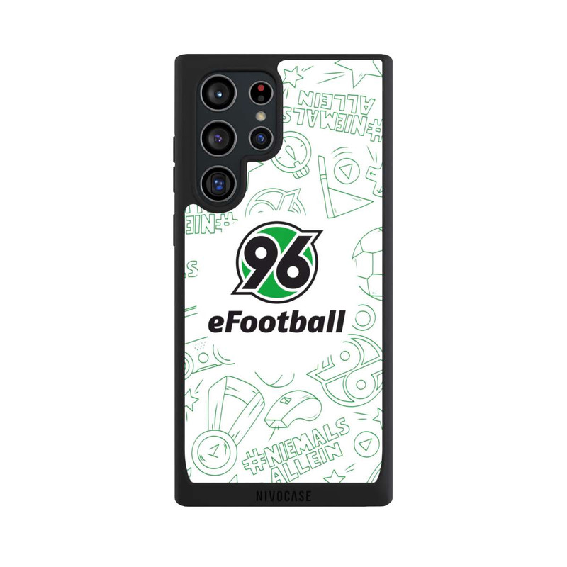 Galaxy S22 Ultra NIVOpure Hannover 96 Football Pattern Design White