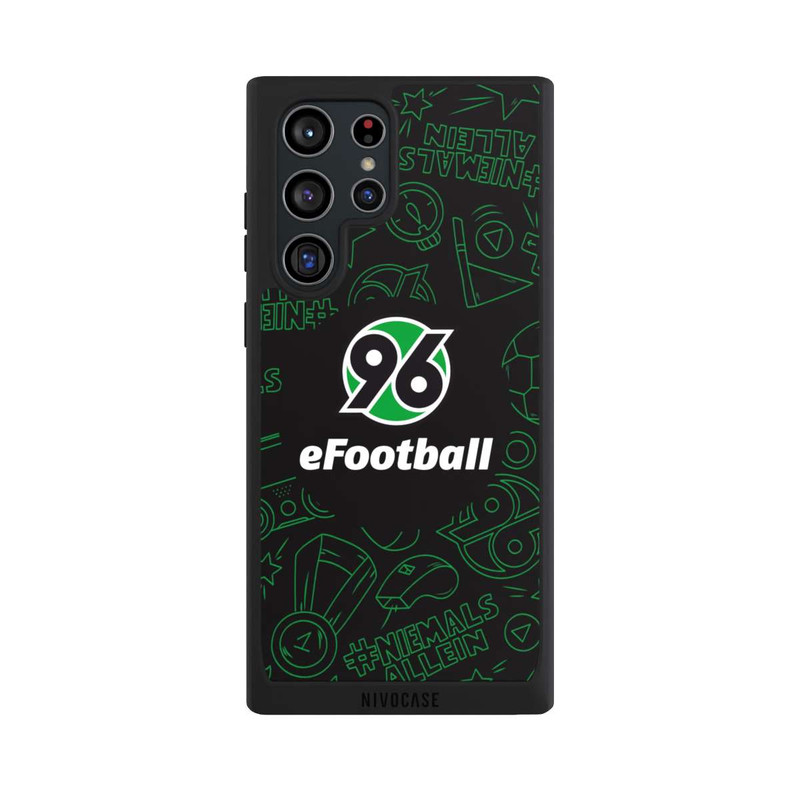 Galaxy S22 Ultra NIVOpure Hannover 96 Football Pattern Design Black