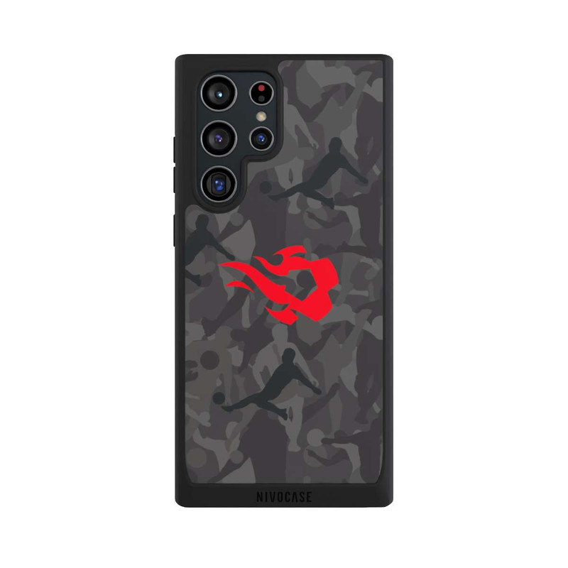 Galaxy S22 Ultra NIVOpure Belgian Red Flames Camouflage Grey