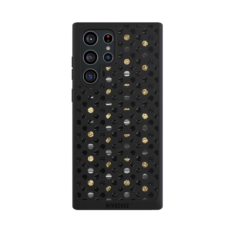 Galaxy S22 Ultra NIVOpure Pois noirs dorés