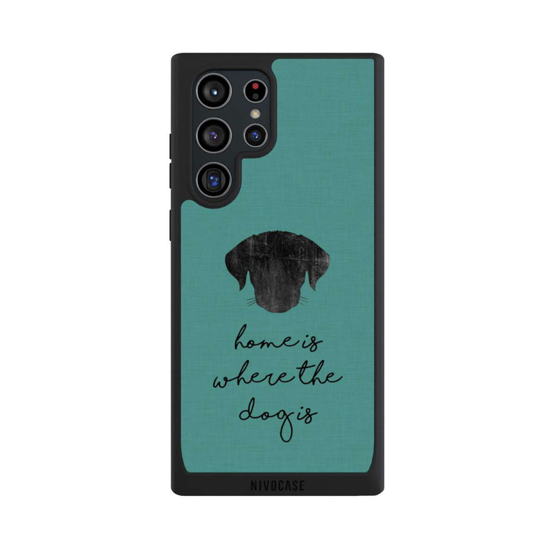 Galaxy S22 Ultra NIVOpure Home Is Where The Dog Is - Black on Turquoise 