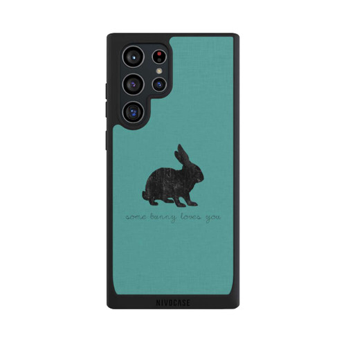 Samsung Galaxy S22 Ultra NIVOpure Some Bunny Loves You - Black on Turquoise