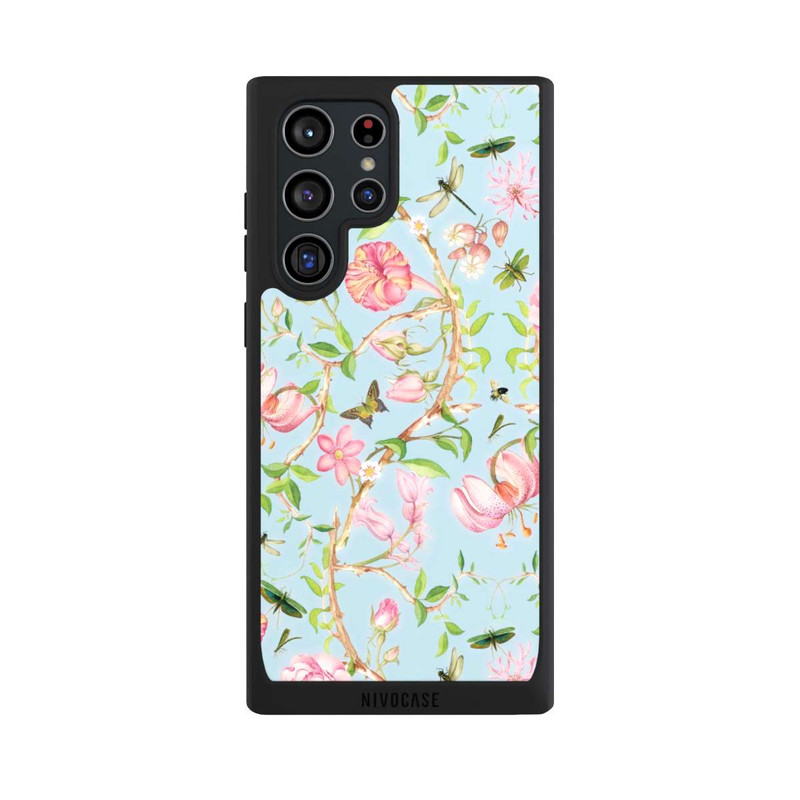 Galaxy S22 Ultra NIVOpure Vintage botanische Blumen in blau