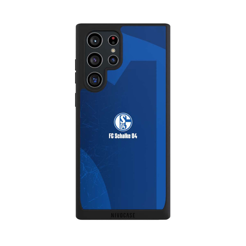 Galaxy S22 Ultra NIVOpure Schalke 04 Blauer Hintergrund Mit Logo