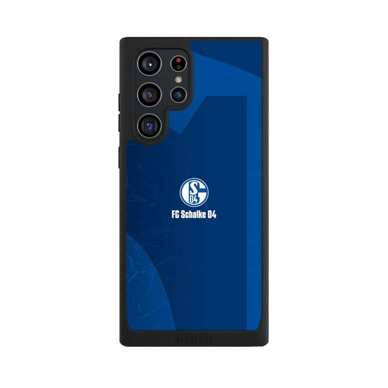 Galaxy S22 Ultra NIVOpure Schalke 04 Blauer Hintergrund Mit Logo