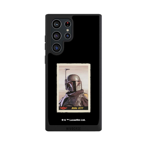 Samsung Galaxy S22 Ultra NIVOpure Boba Fett Badges Schwarzer Hintergrund