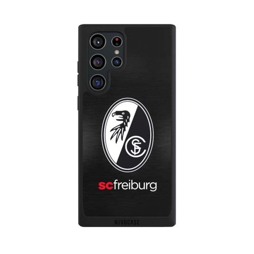 Samsung Galaxy S22 Ultra NIVOpure  Kratzen Metall Hintergrund mit dem Schriftzug  Horizontal SC Freiburg
