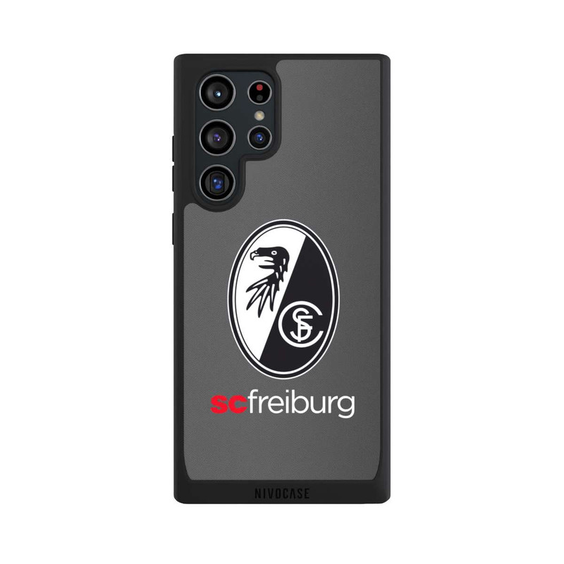 Galaxy S22 Ultra NIVOpure Carbon Hell Hintergrund mit dem Schriftzug SC Freiburg