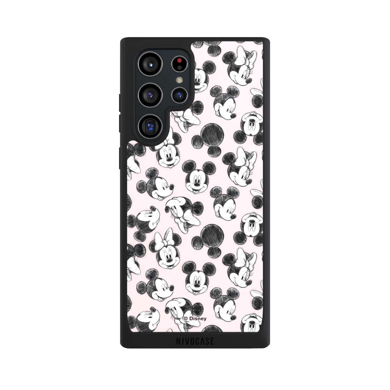 Galaxy S22 Ultra NIVOpure Minnie & Mickey aux multiples visages rose