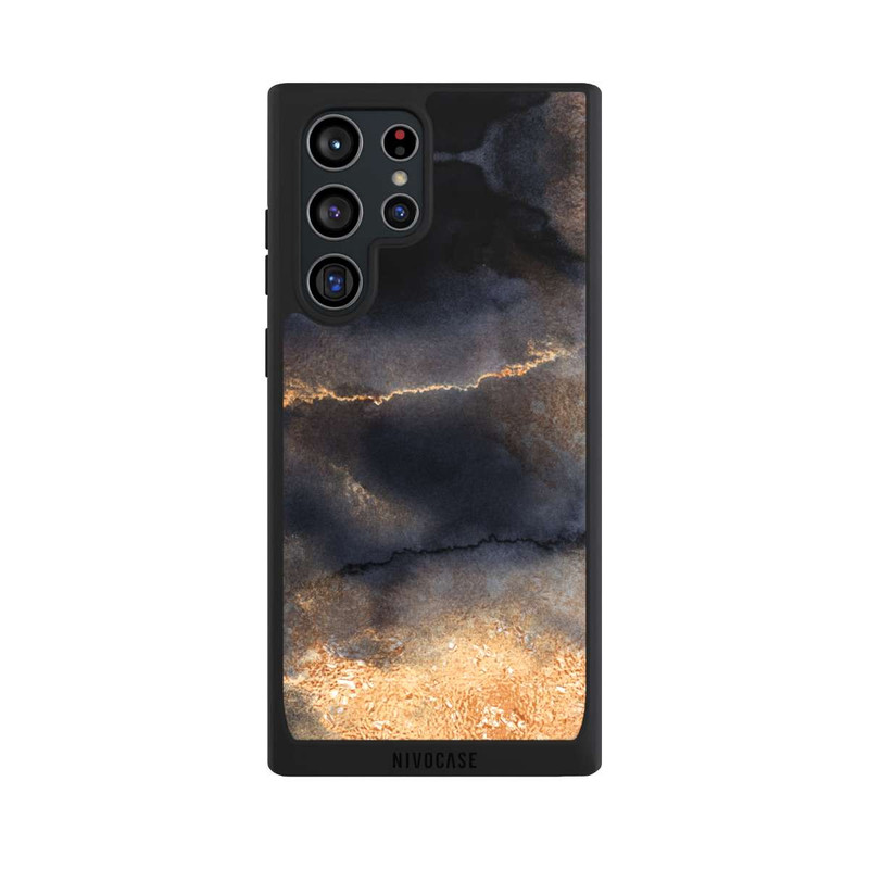 Galaxy S22 Ultra NIVOpure Schwarzer Marmor Goldstaub Look
