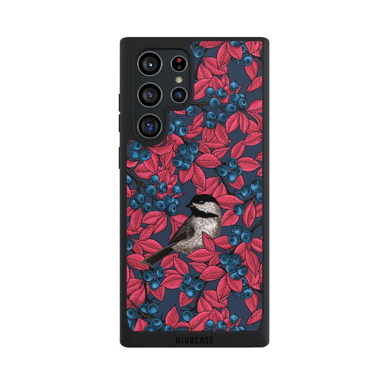 Galaxy S22 Ultra NIVOpure Blueberries And Birds On Navy