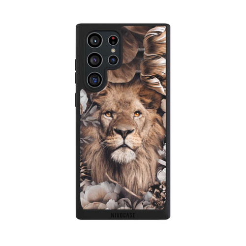 Samsung Galaxy S22 Ultra NIVOpure Löwe Blumenrahmen Beige